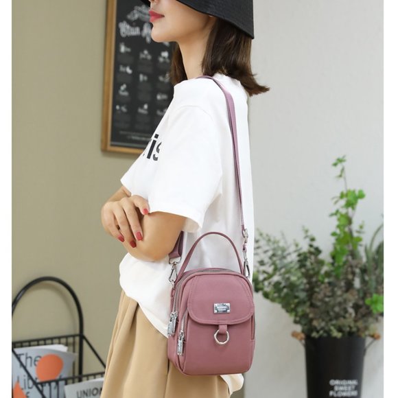 Women's shoulder bag / PURPLISH PINK & SILVER / lightweight and so practical - Picture 7 of 7